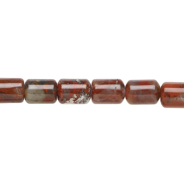 Brecciated jasper 1pkg1, capsule bead natural, 15 inch 7x5mm-8x6mm image number 0