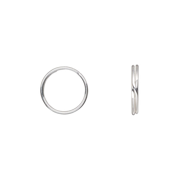 Split ring, tempered sterling silver-filled, 12mm round. Sold per pkg of 4. image number 0