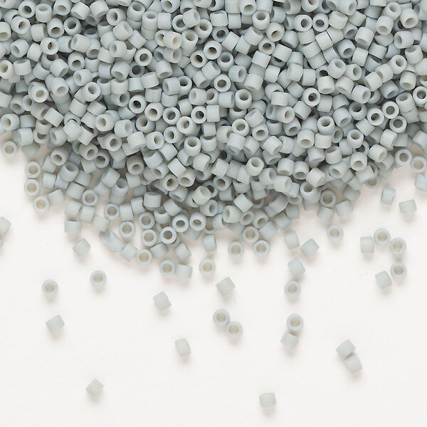 Seed bead, Delica®, glass, pkg/250g, #11 round, opaque matte glazed shark fin (DB-2281). image number 0