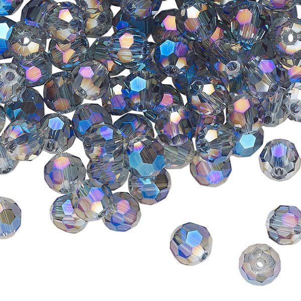 Bead 144pk crystal blue shadow, Celestial Crystal® 6mm round image number 0