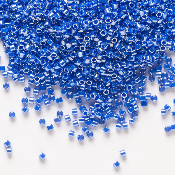 Seed bead, Delica®, glass, pkg/50g, #11 round, opaque luster cyan blue (DB-1569). image number 0