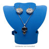 Display, foldable, necklace and earring, foam, blue, 5-1/4 x 5-3/4 x 3-1/4 inches assembled. Sold per pkg of 2. image number 1