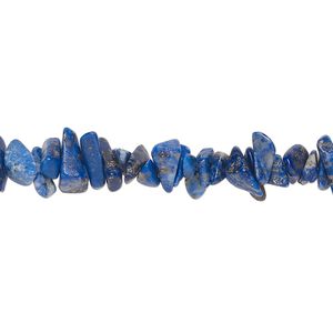 Bead, lapis lazuli (natural), small chip with 0.6-0.8mm hole, Mohs hardness 5 to 6. Sold per 34-inch strand, approximately 290-320 beads.