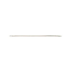 Needle, John James, nickel-plated steel, #10 triangle tip with 0.75mm eye width, 1-1/4 inches. Sold per pkg of 25.
