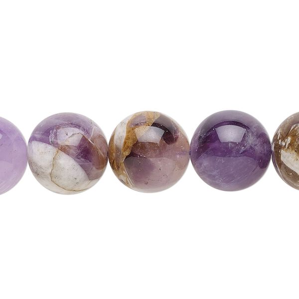 Flower amethyst 1pkg1, round bead natural 15.5-16 inch 12mm image number 0