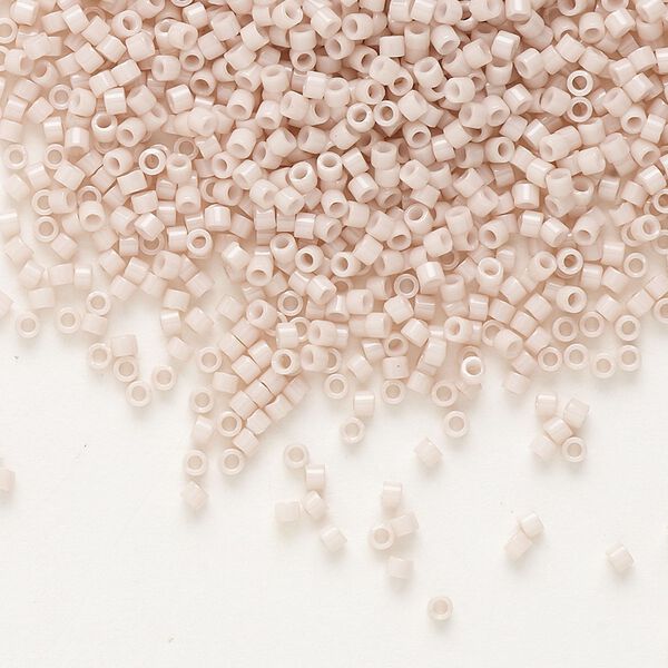 Seed bead, Delica®, glass, pkg/7.5g, #11 round, opaque glass enamel pink champagne (DB-1495). image number 0