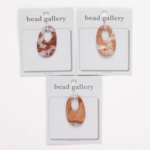 Brecciated jasper 1pkg1, oval go-go focal natural B- grade, 40x25mm