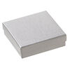 Box 1pkg6, paper and "cotton" filled, silver 3-1/2 x 3-1/2 x 1 inches square image number 0