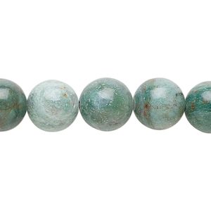 African "jade" 1pkg1, round bead natural 15.5-16 inch 12mm