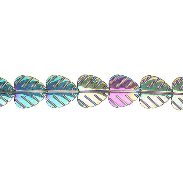 Hemalyke™ 1pkg1, electroplated leaf bead 15.5-16 inch 8mm image number 0