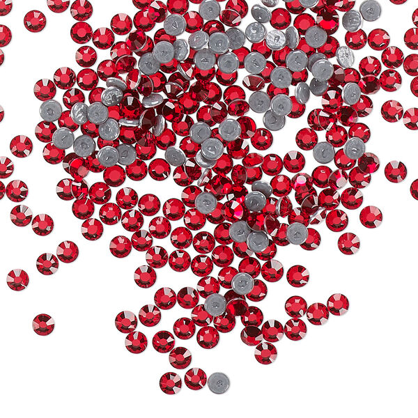 Flat back, Dance With Me™ crystal hotfix rhinestone, light Siam, foil back, 2.3-2.5mm rose, SS8. Sold per pkg of 144 (1 gross). image number 0