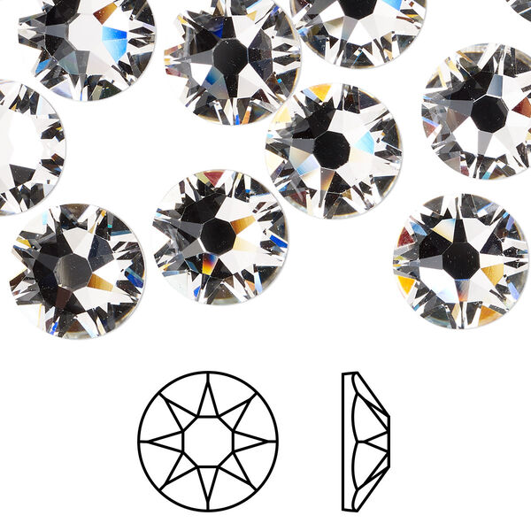 Flat back 96pk crystal foil back, Swarovski® 10.912-11.304mm rose round SS48 2088 image number 0