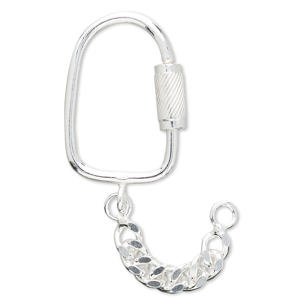 Key ring, sterling silver, 3 inches long with chain. Sold individually. image number 0