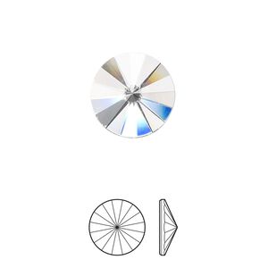 Flat back 4pk crystal foil back, Preciosa Czech crystal rhinestone 12mm rivoli