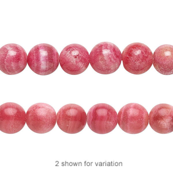 Bead, Italian "onyx" (onyx marble) (dyed), pink, 8mm round, B grade, Mohs hardness 3. Sold per 15-1/2" to 16" strand. image number 0