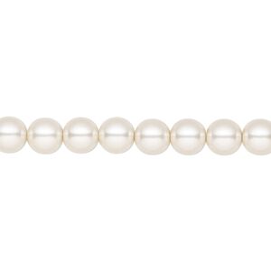 Pearl 25pk white, Preciosa Czech crystal 6mm round