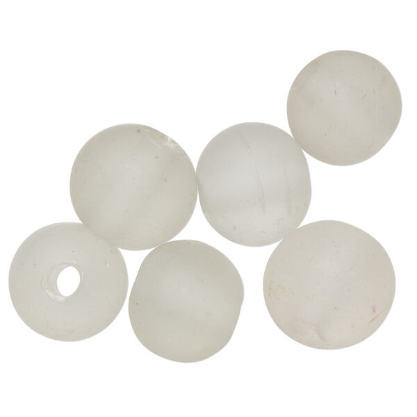 Bead, glass, translucent matte clear, 26-32mm round. Sold per pkg of 6. image number 0