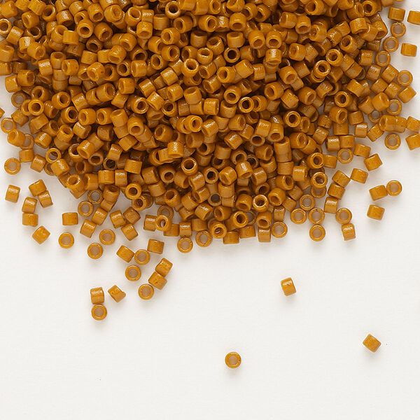 Seed bead, Delica®, glass, pkg/7.5g, #11 round, Duracoat® opaque outside dyed mahogany (DB-2108). image number 0
