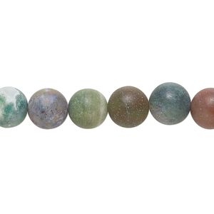 Fancy jasper 1pkg1, matte round bead natural 8 inch 8mm