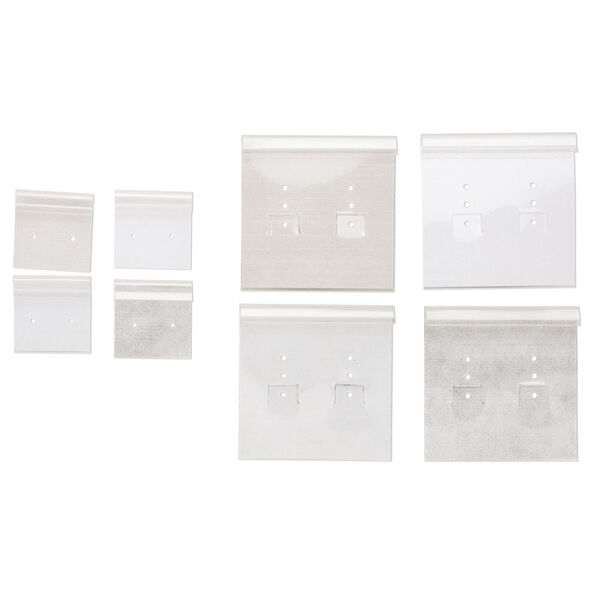 Earring card mix, acrylic and laminated paper, mixed colors, 1x1-inch and 2x2-inch square. Sold per pkg of 50. image number 1