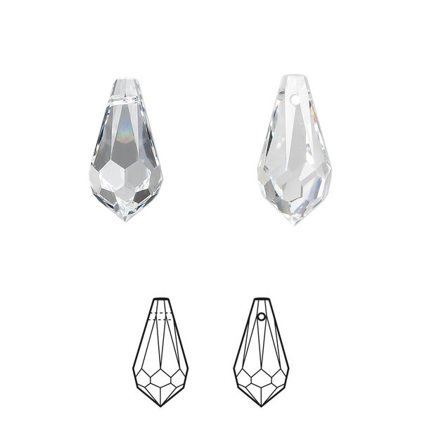 Drop 4pk crystal, Crystal Passions® 15x7.5mm pendant teardrop 6000 image number 0