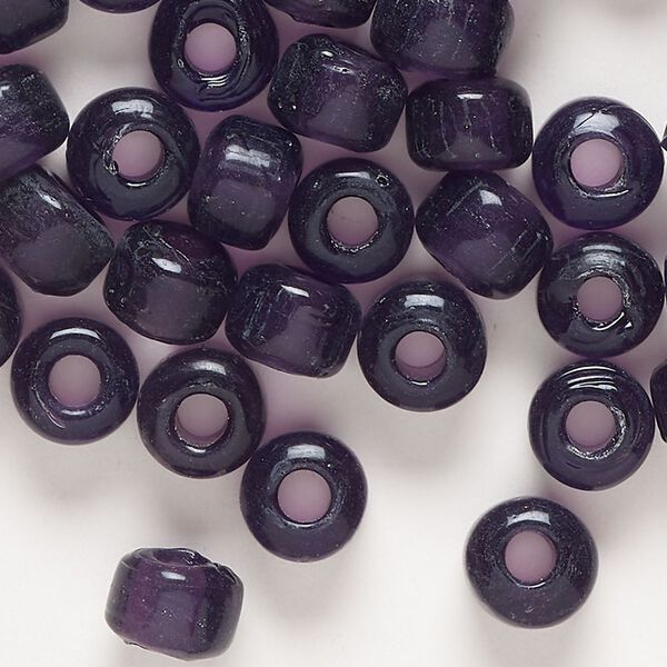 Bead, glass, translucent dark purple, 9x7mm crow. Sold per pkg of 100. image number 0