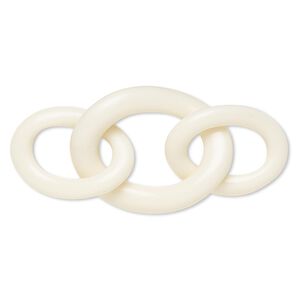 Chain, resin, cream, 2-3/4 x 1-1/4 inches with 31x22mm and 40x30mm oval link. Sold individually.