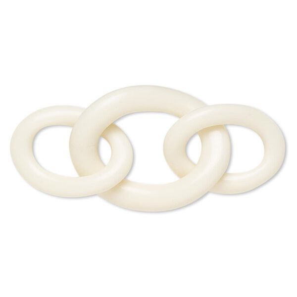 Chain, resin, cream, 2-3/4 x 1-1/4 inches with 31x22mm and 40x30mm oval link. Sold individually. image number 0