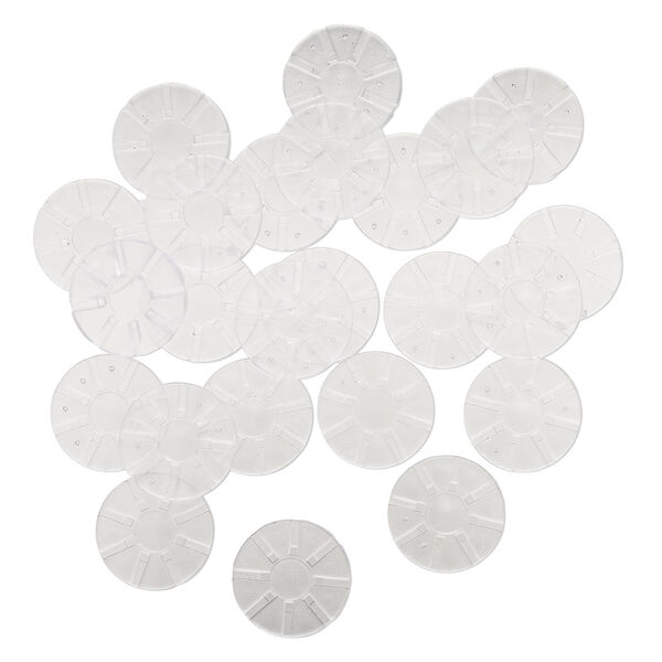 Component, 1pkg25, The Beadery&reg; plastic, clear 14mm (1165-006) image number 1