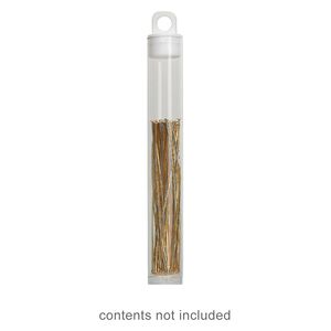 Vial, plastic, clear and white, 4 x 9/16 inch cylinder with hang tab. Sold per pkg of 100.
