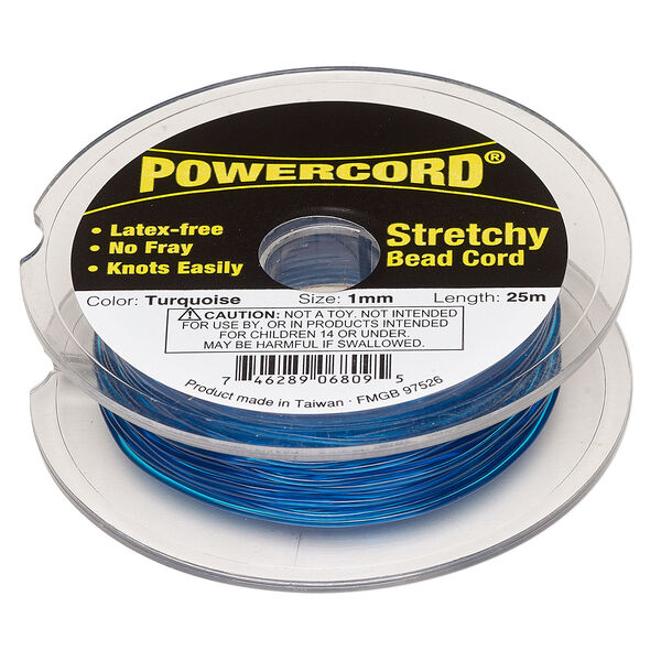 Powercord&reg; 1pkg1 no-fray elastic, turquoise, 1.0mm, 14-pound test, 25-meter spool. image number 0