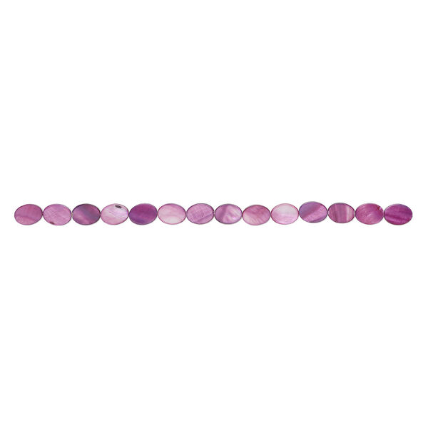 Mother-of-pearl shell 1pkg1, flat oval bead 15 inch violet 17x12mm-18x13mm image number 1
