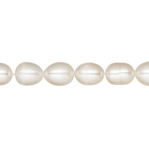 Pearl 1pkg1 freshwater, rice white, 14 inches 6-8mm cultured