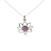 Amethyst / sterling silver 1pkg1, open lotus drop natural antiqued 14.5x12mm image number 0