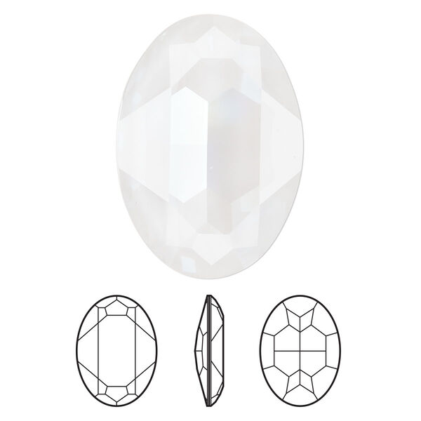 Fancy stone 1pk crystal electric white ignite LacquerPRO, Crystal Passions® 30x22mm oval 4127 image number 0