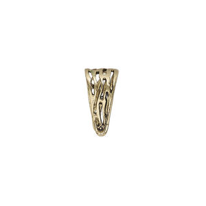 Bail, ice-pick, antiqued brass, 14.5x7.5mm fancy triangle, 11mm grip length. Sold individually.