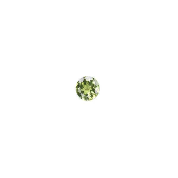 Gem, peridot (natural), 6mm faceted round, A grade, Mohs hardness 6-1/2 to 7. Sold individually. image number 0