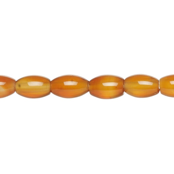 Red agate 1pkg1, oval bead, 15 inch 9x5mm-10x6mm light to medium image number 0