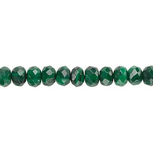 Malachite 1pkg1, faceted rondelle bead natural 8 inch 6x4mm