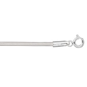 Chain 1pkg1 sterling silver snake, 2mm / mixed clasp, 20 inch