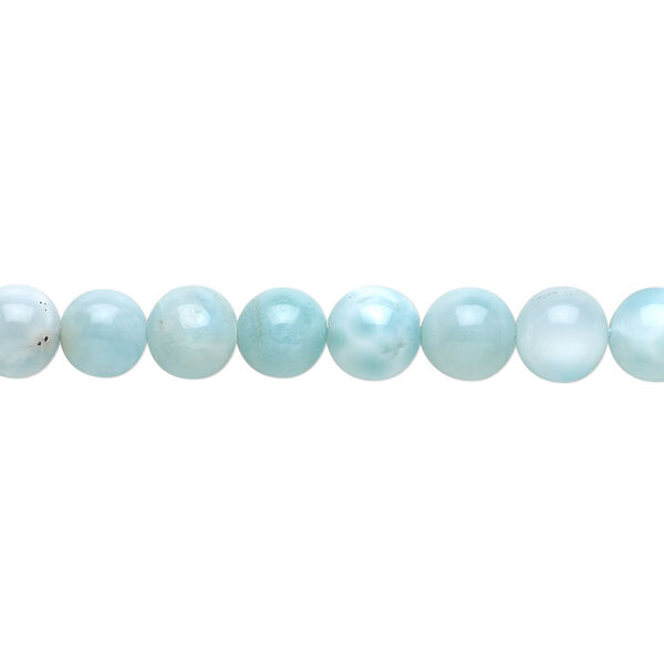 Larimar 1pkg1, round bead natural B- grade, 4 inch 6-7mm image number 0