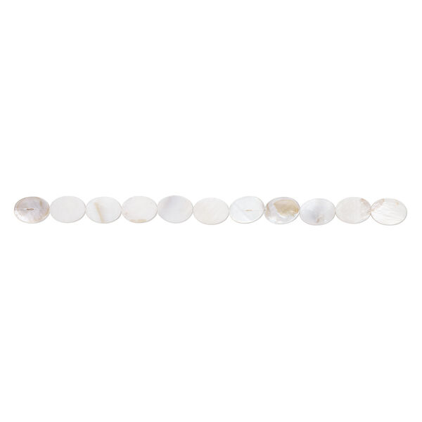 Mother-of-pearl shell 1pkg1, flat oval bead 15 inch 19x15mm-20x15mm image number 1