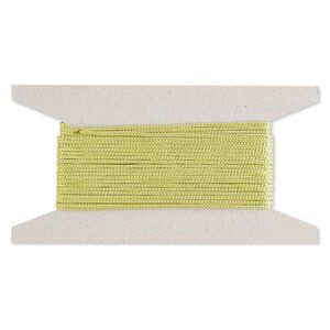 Cord, nylon, lime green, 2mm round. Sold per 25-foot card.