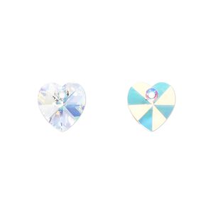 Drop 4pk crystal AB, Preciosa Czech crystal 10mm pendant heart