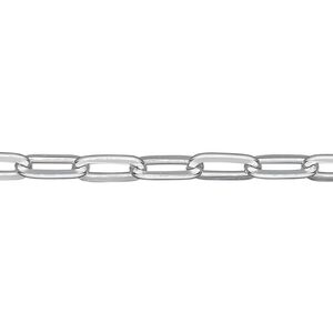 Chain 1pkg1 paperclip, 4.5mm, aluminum / anodized silver 5 foot unfinished