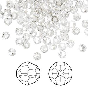 Bead 720pk crystal silver shade, Swarovski® 4mm round 5000