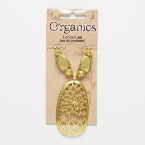 Focal and bead, gold-finished "pewter" (zinc-based alloy), 8mm-52x30mm matte assorted shape. Sold per 7-piece set.