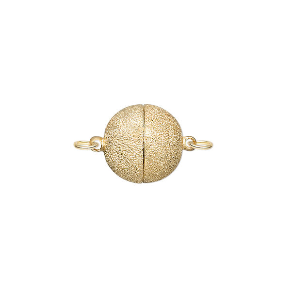 Clasp, magnetic, "vermeil," 11.5mm stardust round. Sold individually. image number 0