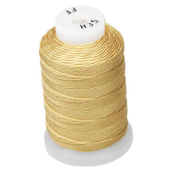 Thread, Purely Silk™, gold, size FF. Sold per 115-yard spool. image number 0