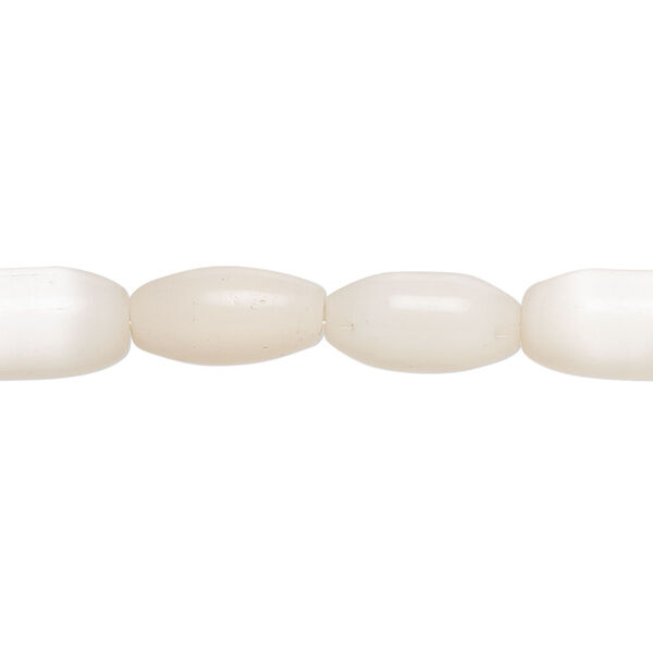 Bead, fiber optic glass, pkg/14 inch, opaque pale pink, 12x8mm center-drilled oval. image number 0